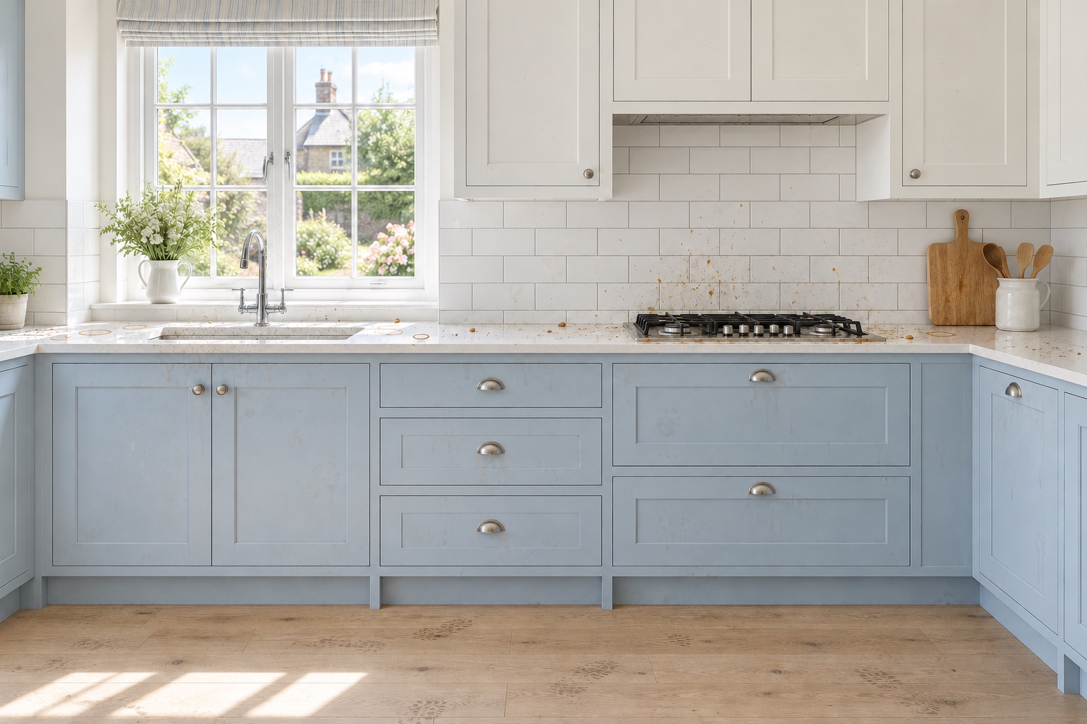 The same illustrative kitchen before cleaning
